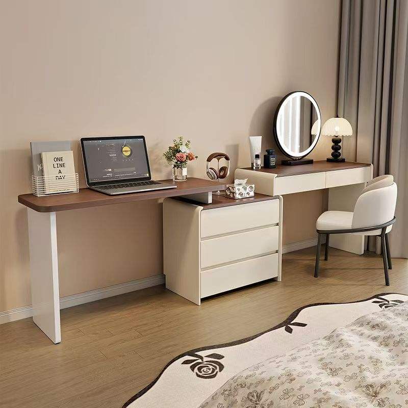 Cream White - 3-Drawer Chest with Round Mirror Hank Chair