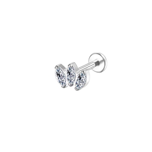 <span class=keywords><strong>Gaby</strong></span> G23 Titanio Bonito Ópalo 16G Minimalista para Boda y Compromiso, Piercing Labret de Base Plana para Oreja, Tragus, Cartílago, Hélix, Concha y Lóbulo - Product Image 6