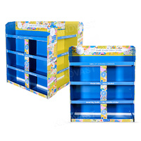 Présentoir de quart de carton Pdq au détail à 3 faces personnalisé 1/2 Présentoir de palette pour boissons Présentoir de demi-palette empilable pour supermarché