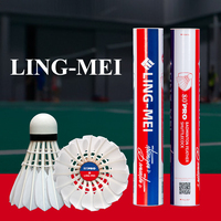 LING-MEI 80 BWF (12 pièces) Volants de badminton en plumes d'oie LING MEI 80 LINGMEI Chine pour les tournois internationaux professionnels