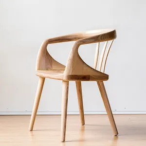 İskandinav ucuz klasik tasarımcı katı ahşap bacak yemek sandalyesi ev ve restoran için