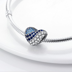 Colgantes Personalizados en Forma de Corazón con Cuentas de Zirconia de Colores, Plata <span class=keywords><strong>925</strong></span>, Accesorios de Joyería Hechos a Mano para Pulseras y Collares, Suministro al por Mayor - Product Image 4