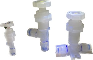 <b>BOWLING</b> PFAV PFA PTFE Isolation On-Off Needle Check Valve Fully Manual T Cross Handle Screwed Thread End NPT BSPT DN15-20 Base - Product Image 4