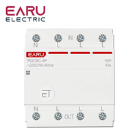 EARU 3P+N WiFi Ewe Linlk Disjoncteur intelligent avec minuterie et relais, commande vocale à distance pour maison, compatible Alexa Google Home, en plastique WIFICB-4P