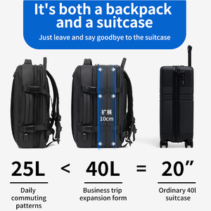 Expandable <b>Backpack</b> <b>Large</b> Capacity 36-55L Waterproof Travel Bag Unisex Laptop <b>Backpack</b> Business Travel Solid Color - Product Image 4