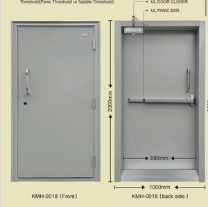 Puerta cortafuego de acero CHANGYI y puertas cortafuegos de metal a la venta puertas compuestas clasificadas contra incendios comerciales de color negro - Product Image 4