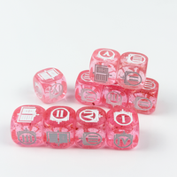 Dés acryliques polyédriques transparents à 6 côtés personnalisés de haute qualité 12/14/16mm coins arrondis forme carrée colorée pour le jeu