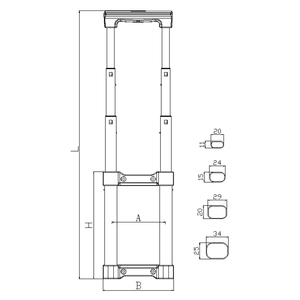 Nhôm Có Thể Gập Lại Có Thể Tháo Rời Mở Rộng OEM Túi Hành Lý Phụ Tùng Kính Thiên Văn Xe Đẩy Kéo Vali Có Thể Thu Vào Xử Lý - Product Image 6
