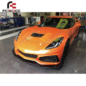 pour <span class=keywords><strong>Chevrolet</strong></span> <span class=keywords><strong>Corvette</strong></span> C7 ZR1 Style voiture pare-chocs Kit carrosserie pare-chocs avant lèvre Bodykit voiture accessoires - Product Image 6