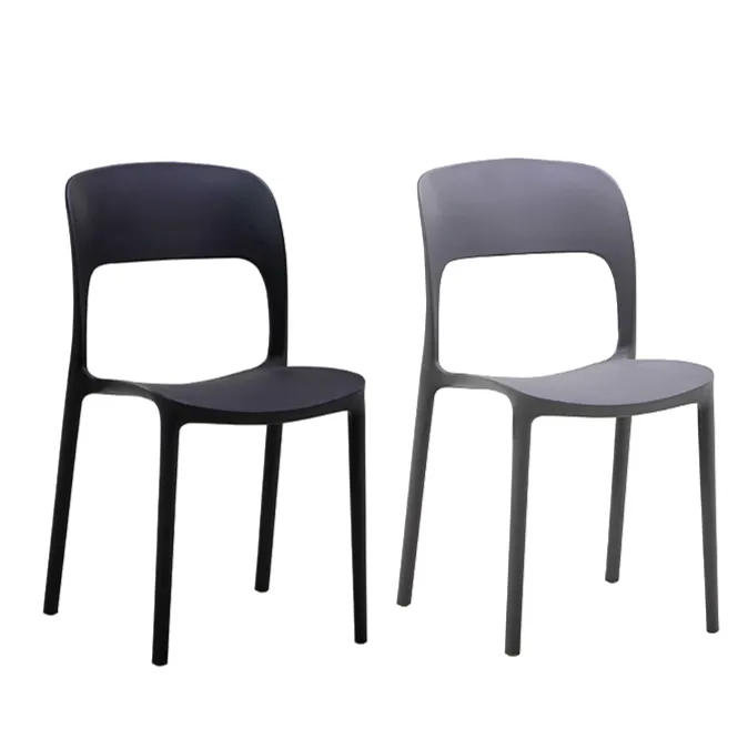 זול מקורה אוכל קפה Stackable כיסא סט חיצוני קשה פלסטיק כיסא ללא זרועות