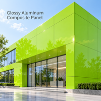 Panneau composite en aluminium brillant de 3 mm sur mesure, revêtement FEVE Bronze pour revêtement d'entrée de salle d'exposition