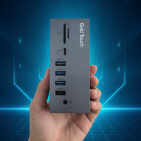 Docking Station Aluminium Alloy USB-C 18-in-1 untuk Port LAN 2.0, USB 3.0 4K/60Hz, Audio Optik S/PDIF, Pembaca Kartu SD/TF Laptop
