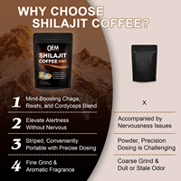 OEM 9 in 1 Shilajit Coffee Power with Instant Coffee Chaga Guarana Extract Ashwagandha Panax Ginseng Supplement Support Energy
