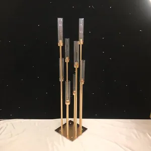 8 head successively high candle holder wedding decoration table centerpieces modern candle stick for table decorations