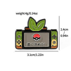 漫画アニメーションクリエイティブかわいいメッキ金属ブローチ滴る油合金ピンバッジ彫刻ゲームコンソール形状黒ニッケル - Product Image 5