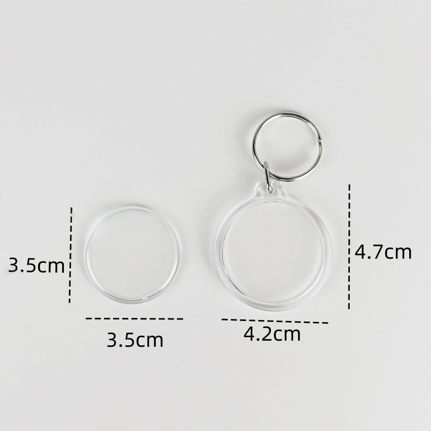 Porte-clés rond transparent