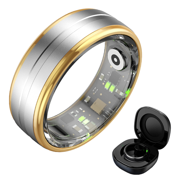 2024 New Finger Ring Fashion Fitness Tracker Heart Rate Blood Oxygen 5ATM Waterproof Health Smart Ring R06 With Charging Box