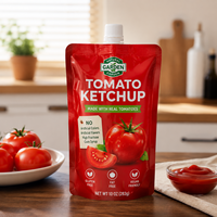 Pochette souple à bec verseur finition mate, sachet stand-up pour sauces, huiles, condiments, liquides, emballage haute barrière thermoscellable