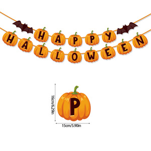 Halloween Decoration Party Paper and Plastic Bunting with <strong>Flag</strong> <strong>String</strong> Pulling Burlap <strong>Flags</strong> Banner - Product Image 2