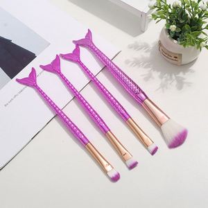 ชุดแปรงแต่งหน้าไนลอน 4 ชิ้น รุ่น Gradient Mermaid พร้อมแปรงปัดแก้มและแปรงอายแชโดว์ แบบพกพา สำหรับผู้เริ่มต้น - Product Image 5