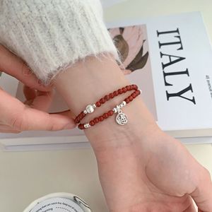 Bracelet en argent Sterling S925 avec perles d'agate rouge, breloque porte-bonheur pour femmes, bijoux porte-bonheur de Style chinois, cadeau - Product Image 4