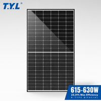 Panneau Solaire N-Type 615W 620W 630W Bifacial à Cellules Demi-Coupées Double Verre Puissance Personnalisée 615W 620W 625W 630W Système Solaire OEM ODM Usine