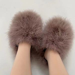 Ciabatte Estive da Donna in Piuma di Struzzo, <span class=keywords><strong>Scarpe</strong></span> con Tacco in Piuma di Struzzo, Ciabatte alla Moda, <span class=keywords><strong>Scarpe</strong></span> con <span class=keywords><strong>Piume</strong></span> - Product Image 5