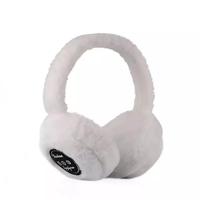 En gros, Écouteurs sans fil pliables en fausse fourrure de lapin, doux, mignons, chauds et tendance, pour l'hiver, avec cache-oreilles en fausse fourrure