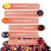Mélange de thé blanc fruité | Hibiscus, pêche, ananas, raisins secs, bleuets, pétales de rose Thé chaud/glacé pour la boutique de thé au lait