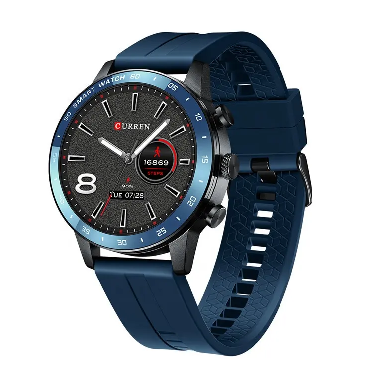 Relógio inteligente CURREN 6001 com design de moda unissex, pulseira de silicone original IP68 à prova d'água, multifuncional, ideal para uso em lojas