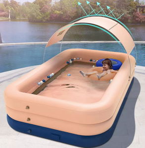 Hình Chữ Nhật Bơm Hơi Ngoài Trời Gia Đình Kích Thước Bơi Tự Động PVC Kem Chống Nắng Lớn Môi Trường Bể Bơi Bơm Hơi - Product Image 3