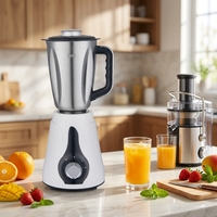 Ensemble de hachoir, mixeur et blender électrique de haute qualité pour usage domestique, puissant, avec moteur en cuivre de 700 W, en acier inoxydable, 3 vitesses