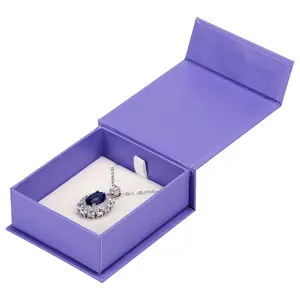 定制标志项链礼品包装磁性纸珠宝硬盒Caja Para Joya珠宝盒包装