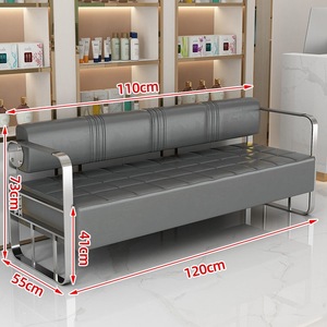 Sillón de Lujo para Salón de Belleza, Silla de Descanso de Acero Inoxidable para Recepción, Sofá para Salón de Belleza de Estilo Moderno - Product Image 4