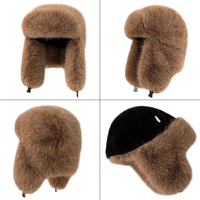 Gorro Ushanka de Piel Sintética Esponjosa de Fábrica con Orejeras y Logotipo Personalizado, Cálido, Multicolor, Resistente al Frío Invernal, para Exteriores
