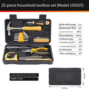 Juego <span class=keywords><strong>de</strong></span> <span class=keywords><strong>Herramientas</strong></span> Manuales Básicas <span class=keywords><strong>de</strong></span> 25 Piezas con <span class=keywords><strong>Caja</strong></span> <span class=keywords><strong>de</strong></span> <span class=keywords><strong>Herramientas</strong></span>, Fácil <span class=keywords><strong>de</strong></span> Usar, Kit <span class=keywords><strong>de</strong></span> <span class=keywords><strong>Herramientas</strong></span> al por Mayor para Reparaciones del Hogar - Product Image 4