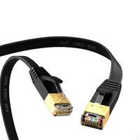 Vicenray Cat8 kabel datar tembaga SSTP SFTP Cat 8 kabel Ethernet Cat8 kabel jaringan Patch berlapis emas RJ45 26awg murni CE ROHS
