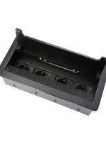 Boîte de prise de courant multimédia de table, 2 ports, charge sans fil 20W, charge rapide USB Type-C 18W, 4 prises de courant UK, alliage d'aluminium