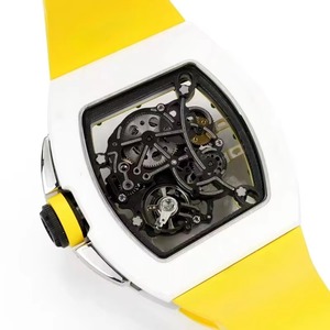 นาฬิกาข้อมือผู้ชายดีไซน์เนอร์ชั้นนำ Reloj Hombre ตัวเรือนสีขาวเขียวเหลือง โครงสร้างแบบอสมมาตร ระบบอัตโนมัติ เรืองแสง รุ่นใหม่ - Product Image 4