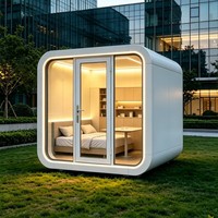 Cabaña de Trabajo Exterior Tipo Apple, Estructura de Acero, Casas Contenedor, Hogar Modular para Oficina, Sala de Espera de Aeropuerto, Cobertizo de Jardín, Gimnasio