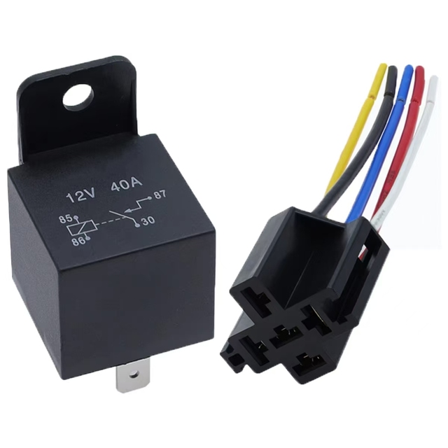 QIANJI 40A Car Relay JD1939 4-pin 5-pin DC 12V 24V 36V 48V 72V with Mounting Hole Coil Power Supply 1.8W Car Control Device