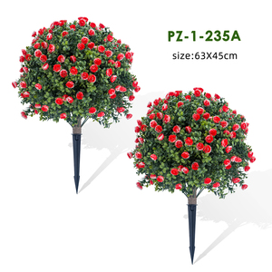 PZD-1-235A nóng bán UV kháng Faux gỗ Hoàng Dương topiary bóng cây với hoa hồng đỏ hoa cây bụi nhân tạo cho trong nhà trang trí sân vườn - Product Image 2
