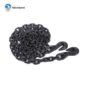Chaîne de fixation G80 avec crochets à œillets aux deux extrémités, chaîne de transport <span class=keywords><strong>en</strong></span> acier au carbone noirci, robuste, pour sécurisation des charges - Product Image 4