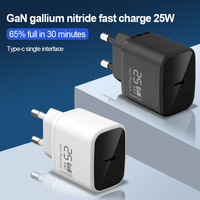 Cargador de Pared Portátil GaN de 25W con Tipo-C PD para Teléfonos Móviles, Compatible con USB-C, Samsung, iPhone