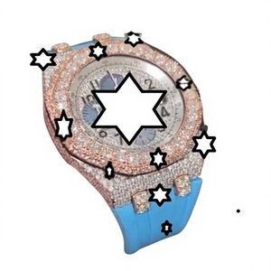 Reloj de Lujo para Mujer de Acero Inoxidable, Caja Redonda, Esfera Analógica, Cristal de Zafiro, Correa de Silicona Azul, Movimiento de Cuarzo Luminoso - Product Image 1