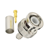 Connecteur BNC mâle à sertir par compression à froid pour câble coaxial RG58 RG59 RG6, caméra CCTV, AHD, CVI, TVI, CVBS, vidéo, moniteur