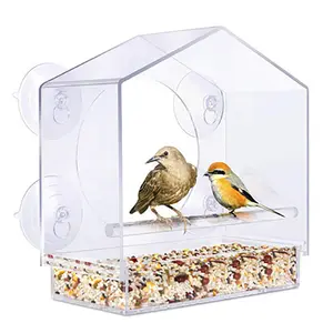 Güçlü vantuz plastik pencere kuş besleyici Birdhouse vahşi kuş besleyici dışında pencere yüzey akrilik kuşlar besleyiciler