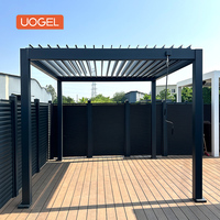 Pérgola de Jardín con Protección Solar, Montada en la Pared, Personalizable, con Persianas Ajustables, Solución Elegante y Funcional para Todo Tipo de Clima, UOGEL M3-S