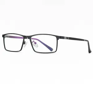 Прямоугольные металлические ретро-очки с защитой от синего света, мужские очки для чтения, мужские оправы для очков