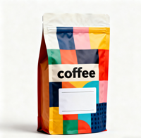 Sacs de café ODM OEM à fond plat personnalisés 250g 12oz 1kg pochette d'emballage zip-lock pour conserver les grains de café avec valve